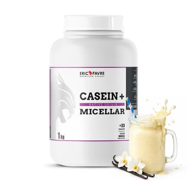 Pot de Eric Favre Casein + : 100% Caséine Micellaire pour Sportifs en Musculation