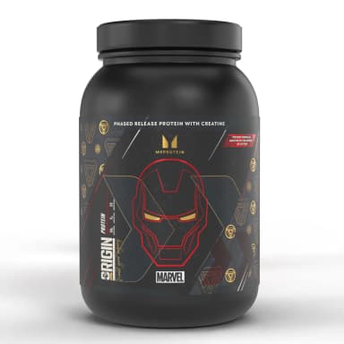 Pot de MyProtein Origin Protein - Iron Man - Gâteau Red Velvet